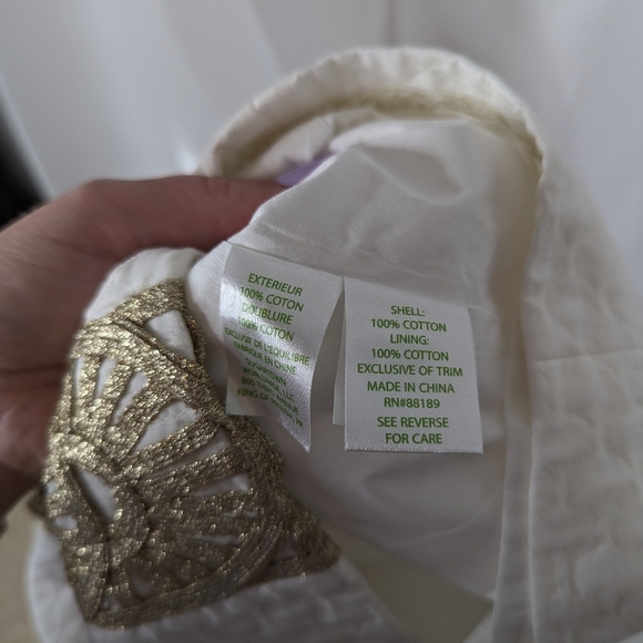 Lilly Pulitzer Tana White Gold Metallic Resort Shift Mini Dress - Picture 8 of 8